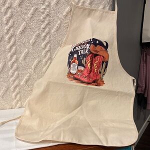 Western Style Cream Apron with Boot Design